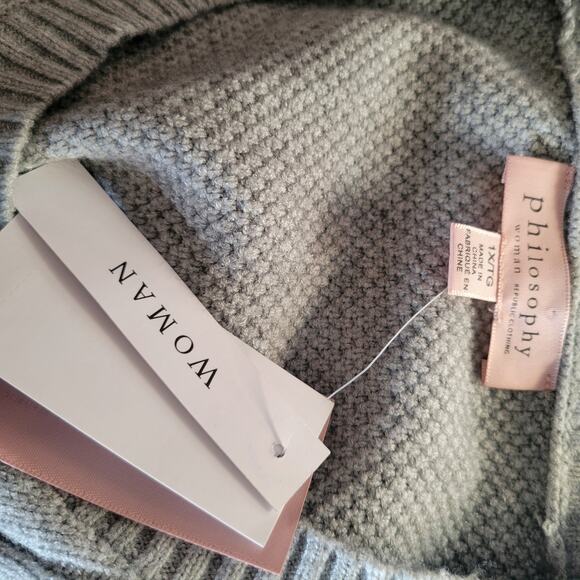 Philosophy Women’s Light Grey/Gray Soft Sweater 1X NWT Rayon Blend - Picture 5 of 8